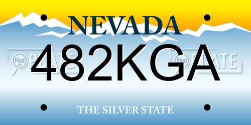 482KGA Nevada License Plate