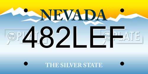 482LEF Nevada License Plate