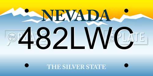 482LWC Nevada License Plate