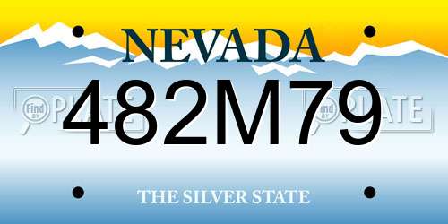 482M79 Nevada License Plate