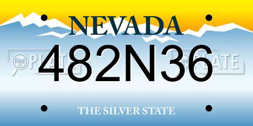 482N36 Nevada License Plate