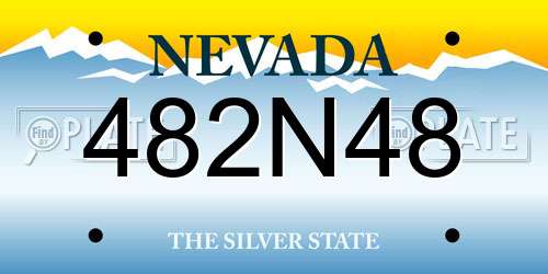 482N48 Nevada License Plate
