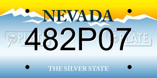 482P07 Nevada License Plate