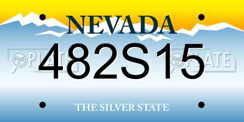 482S15 Nevada License Plate