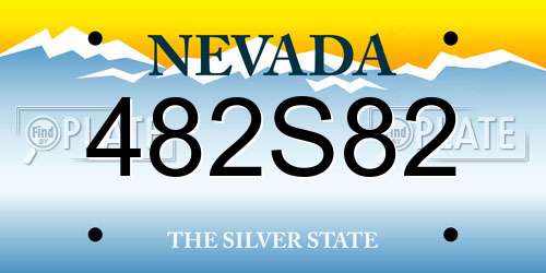 482S82 Nevada License Plate