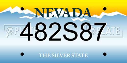 482S87 Nevada License Plate