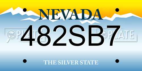 482SB7 Nevada License Plate