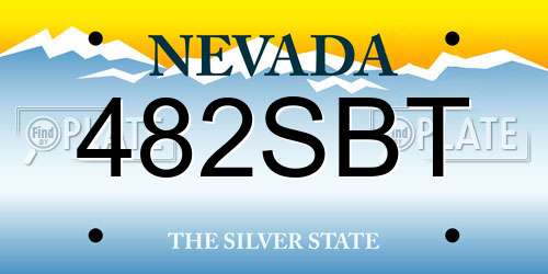 482SBT Nevada License Plate