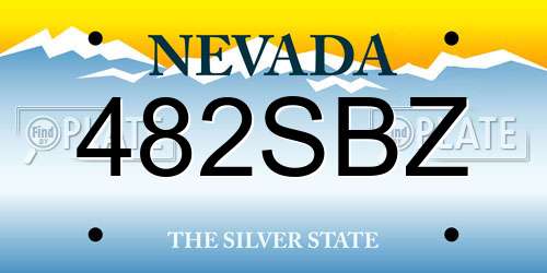 482SBZ Nevada License Plate