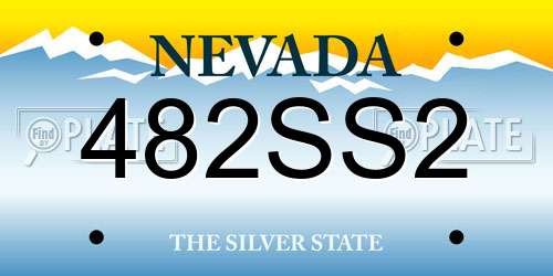 482SS2 Nevada License Plate