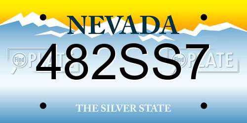 482SS7 Nevada License Plate