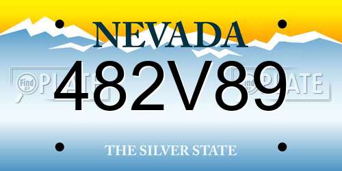 482V89 Nevada License Plate