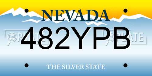 482YPB Nevada License Plate