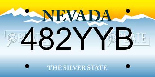 482YYB Nevada License Plate