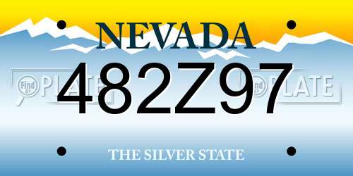 482Z97 Nevada License Plate