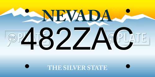 482ZAC Nevada License Plate
