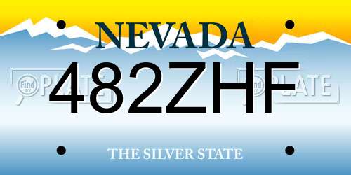 482ZHF Nevada License Plate