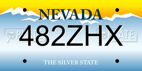 482ZHX Nevada License Plate