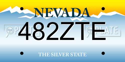 482ZTE Nevada License Plate