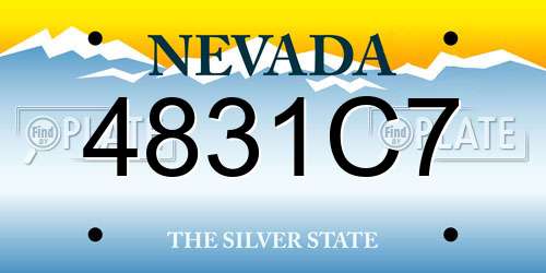 4831C7 Nevada License Plate