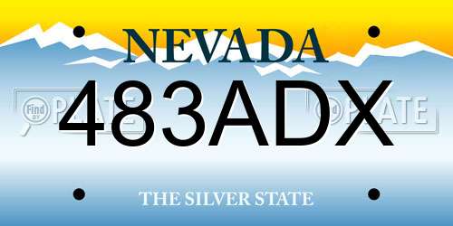 483ADX Nevada License Plate