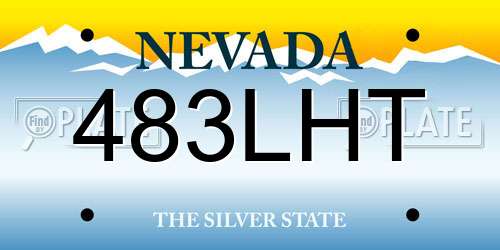 483LHT Nevada License Plate
