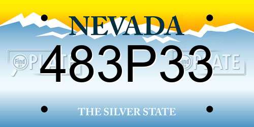 483P33 Nevada License Plate