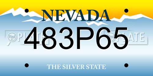 483P65 Nevada License Plate