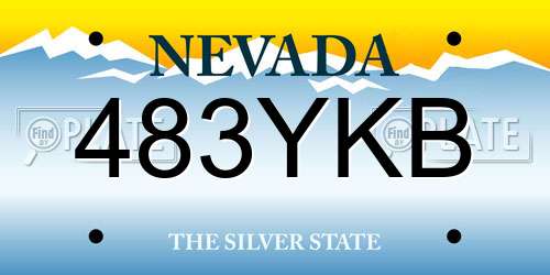 483YKB Nevada License Plate