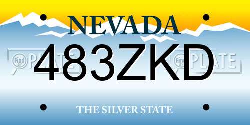 483ZKD Nevada License Plate