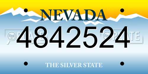 4842524 Nevada License Plate