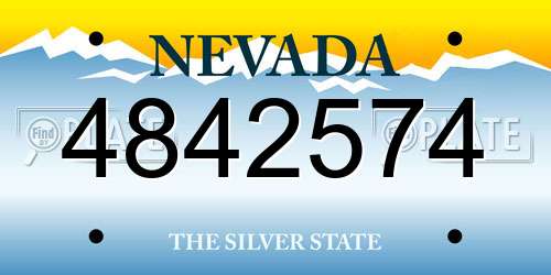 4842574 Nevada License Plate