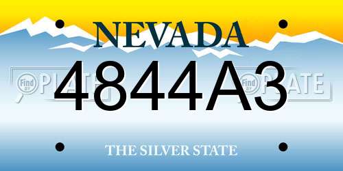 4844A3 Nevada License Plate