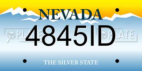 4845ID Nevada License Plate