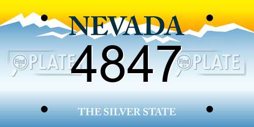 4847 Nevada License Plate