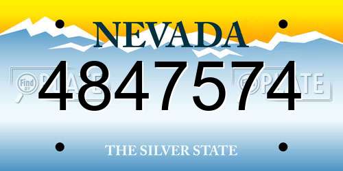 4847574 Nevada License Plate