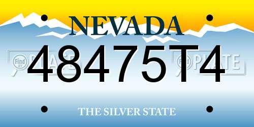 48475T4 Nevada License Plate