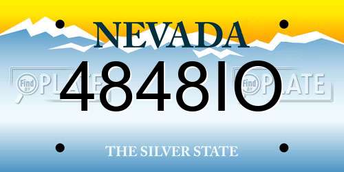 4848IO Nevada License Plate