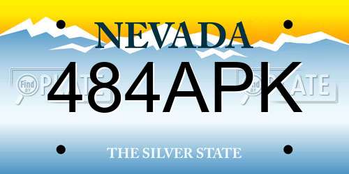 484APK Nevada License Plate