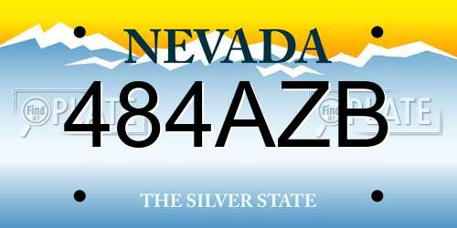 484AZB Nevada License Plate
