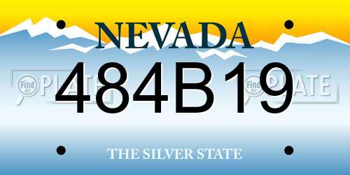 484B19 Nevada License Plate