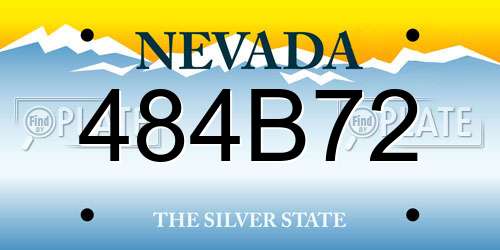 484B72 Nevada License Plate