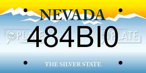484BI0 Nevada License Plate