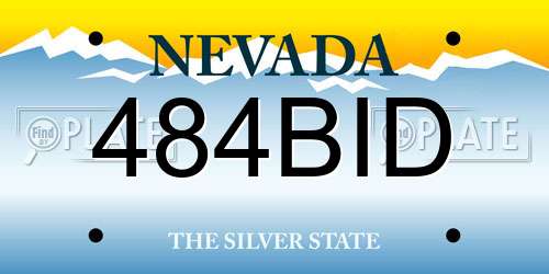 484BID Nevada License Plate