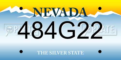 484G22 Nevada License Plate