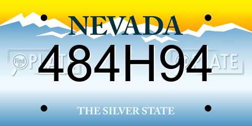 484H94 Nevada License Plate
