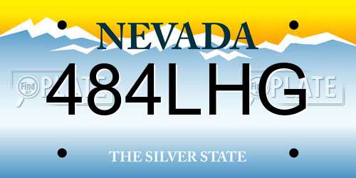 484LHG Nevada License Plate