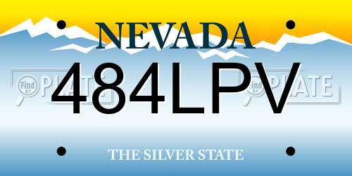 484LPV Nevada License Plate