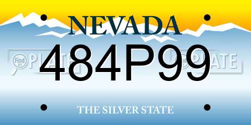 484P99 Nevada License Plate
