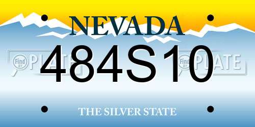 484S10 Nevada License Plate